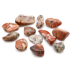 12x Medium African Tumble Stones - Light Jasper - Brecciated