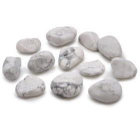 12x Medium African Tumble Stone - White Howlite - Magnesite