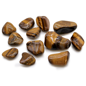 12x Medium African Tumble Stone - Tigers Eye - Golden