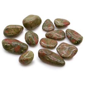 12x Medium African Tumble Stone - Unakite