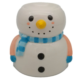 3x Snowman Shaped Christmas Ceramic Oil Burner