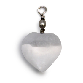 3x Selenite Heart Pendant