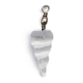 3x Selenite Spiral Pendant