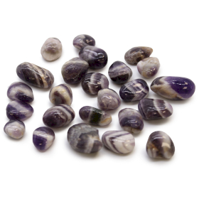 24x Small African Tumble Stone - Amethyst - Chevron