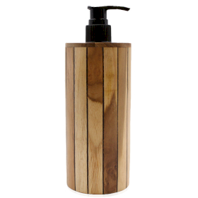 6x Teakwood Soap Dispensers Round - 250ml