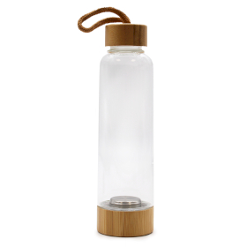 3x Glass Water Bottle - Bamboo Base & Lid