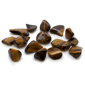 24x M Tumble Stone - Tiger Eye - Gold