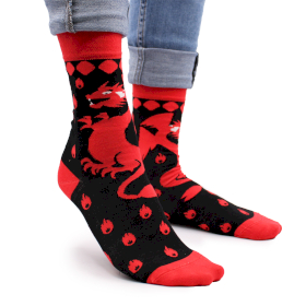 3x Hop Hare Bamboo Socks - Red Dragons S/M