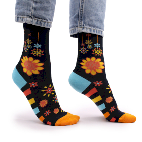 3x Hop Hare Bamboo Socks - Mandala Flowers S/M