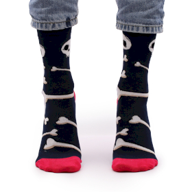 3x Hop Hare Bamboo Socks - Skulls and Bones S/M