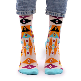 3x Hop Hare Bamboo Socks - Psychedelic Evil Eye S/M