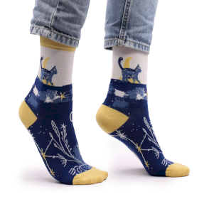 3x Hop Hare Bamboo Socks - Midnight Cat S/M