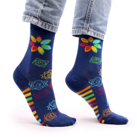 3x Hop Hare Bamboo Socks - Rainbow Chakra S/M