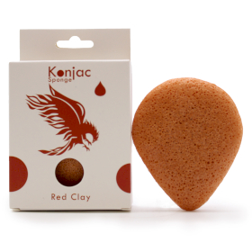 6x Teardrop Konjac Sponge - Red Clay - Rejuvenating