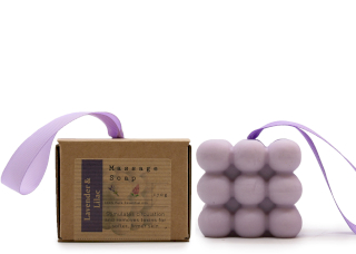 3x Boxed Single Massage Soaps - Lavender & Lilac