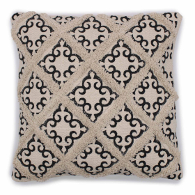 2x Classic Cushion Cover - Lux Criss-Cross & Print - 45x45cm
