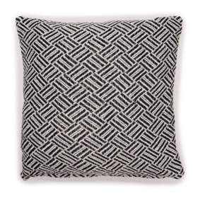 2x Classic Cushion Cover - Criss-Cross Black - 40x40cm