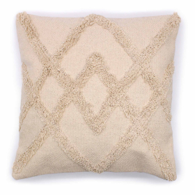 2x Classic Cushion Cover - Cream Lux Criss-Cross - 45x45cm