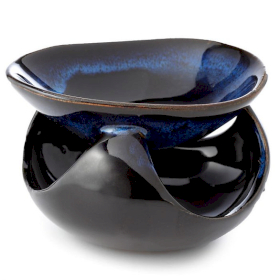 Abstract Dark Mottled Ceramic Oil Burner (asst)