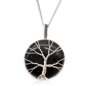Tree of Life Gemstone Necklace - Black Onyx