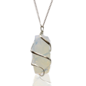 Cascade Wrapped Necklace - Rough Opalite