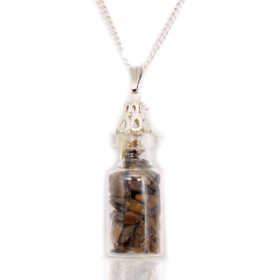 Bottled Gemstones Necklace - Tiger Eye