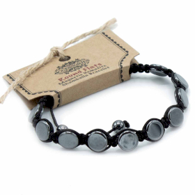 3x Magnetic Hematite Shamballa Bracelet -  Round Flats