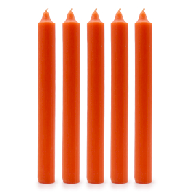 100x Bulk Solid Colour Dinner Candles - Rustic Orange