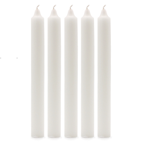 100x Bulk Solid Colour Dinner Candles - Rustic White