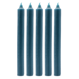 100x Bulk Solid Colour Dinner Candles - Rustic Teal