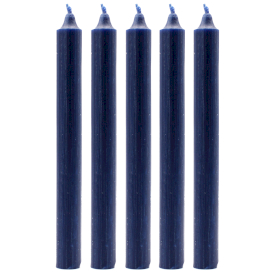 100x Bulk Solid Colour Dinner Candles - Rustic Navy