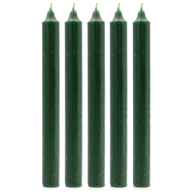 100x Bulk Solid Colour Dinner Candles - Rustic Holly Green