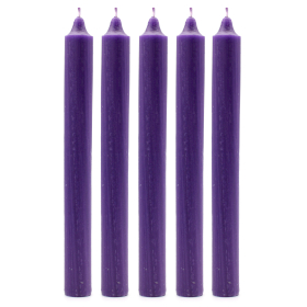 100x Bulk Solid Colour Dinner Candles - Rustic Purple