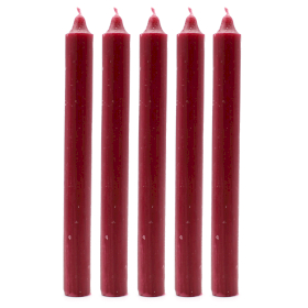 100x Bulk Solid Colour Dinner Candles - Rustic Burgundy