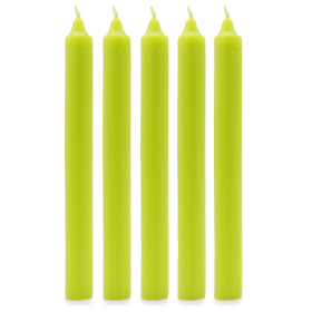 100x Bulk Solid Colour Dinner Candles - Rustic Lime Green