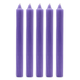 100x Bulk Solid Colour Dinner Candles - Rustic Lilac
