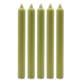 100x Bulk Solid Colour Dinner Candles - Rustic Olive