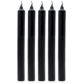 100x Bulk Solid Colour Dinner Candles - Rustic Black
