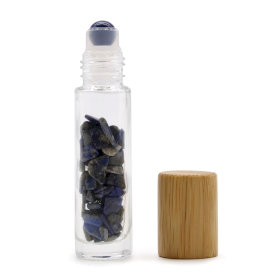 10x Gemstone Essential Oil Roller Bottle - Sodalite  - Wooden Cap