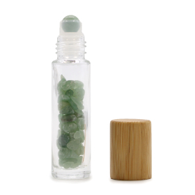 10x Gemstone Essential Oil Roller Bottle - Aventurine - Wooden Cap