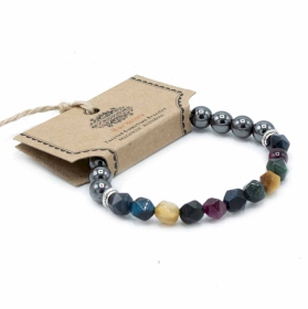 3x Faceted Gemstone Bracelet - Magnetic Rainbow