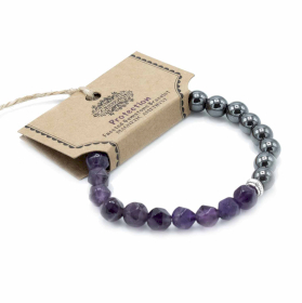 3x Faceted Gemstone Bracelet - Magnetic Amethyst