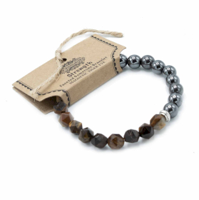 3x Faceted Gemstone Bracelet - Magnetic Tiger Eye