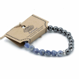 3x Faceted Gemstone Bracelet - Magnetic Sodalite