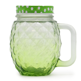 24x Funky Mason Jar - Pineapple - Green