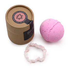 4x Rose Quartz Crystal Jewellery Bath Bomb