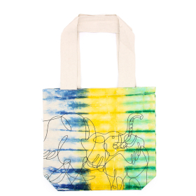 Tie-Dye Cotton Bag (6oz) - Elephants - Multi - Natural Handle