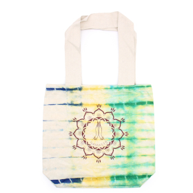 Tie-Dye Cotton Bag (6oz) - Namaste Hands - Multi - Natural Handle