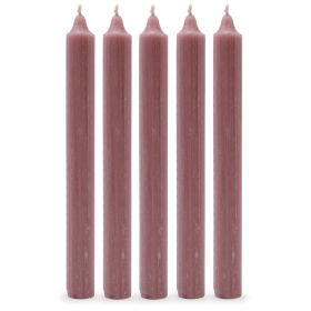 100x Bulk Solid Colour Dinner Candles - Rustic Dusty Pink