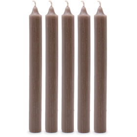 100x Bulk Solid Colour Dinner Candles - Rustic Taupe